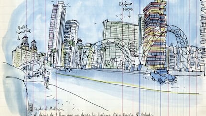 Dibujo de Lapin en su 'Cuaderno de Cuba', publicado por Malpaso.