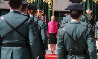 Cristina Cifuentes, durante el acto de toma de posesión del coronel Diego Pérez de los Cobos, este jueves