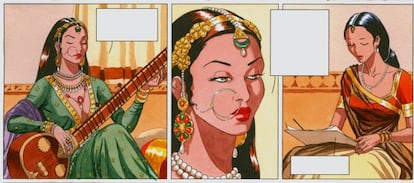Original artwork from Ana Miralles' Djinn album series.