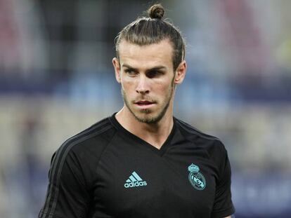 Bale, en el entrenamiento del lunes.