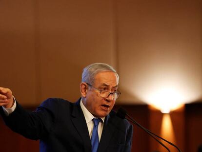 El primer ministro de Israel, Benjamín Netanyahu, en un acto en Jerusalén.