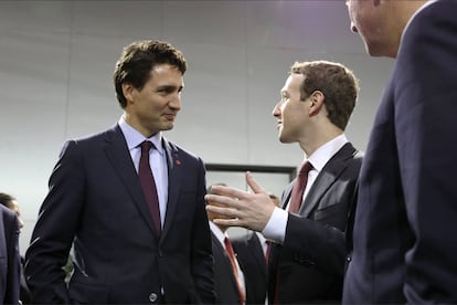 Justin Trudeau, primer ministro de Canadá, y Mark Zuckerberg, fundador de Meta.