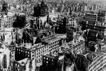 La ciudad alemana de Dresde, tras los ataques de los aliados durante la Segunda Guerra Mundial.