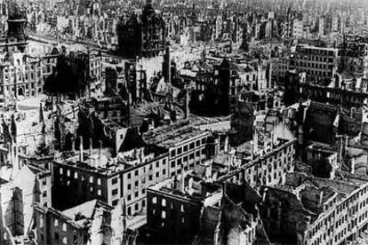 La ciudad alemana de Dresde, tras los ataques de los aliados durante la Segunda Guerra Mundial.