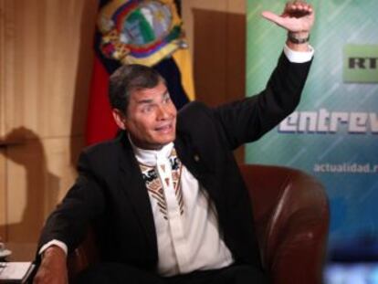 Rafael Correa, presidente de Ecuador, en una entrevista a la televisión rusa.