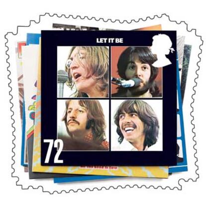 Sello con la portada de <i>Let it be</i>.