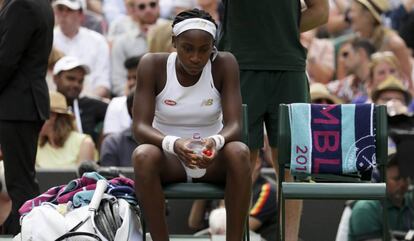 Gauff, durante el partido contra Halep en la central de Londres.