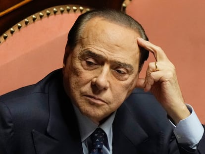 El líder de Forza Italia, en el Senado en Roma, el 26 de octubre.