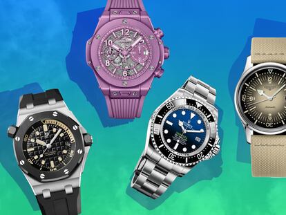 Relojes de buceo de Audemars Piguet, Hublot, Rolex y Longines.