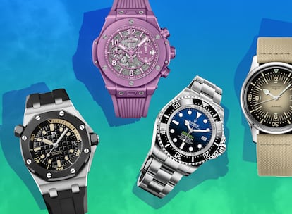 Relojes de buceo de Audemars Piguet, Hublot, Rolex y Longines.