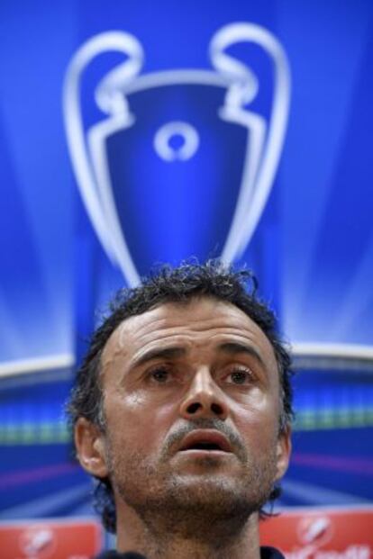 Luis Enrique, durant la roda de premsa.