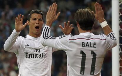 Cristiano y Bale celebran un gol.