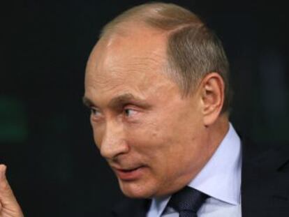 El presidente ruso, Vladimir Putin, durante su entrevista televisada.