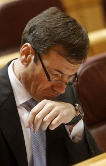 Tomás Gómez, en la sesión de control al Gobierno en el Senado, el 19 de febrero