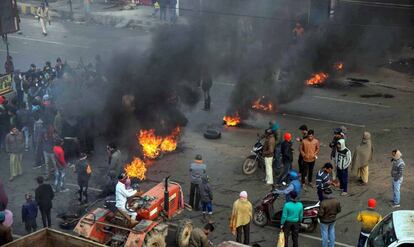 Protesta contra la ley de ciudadanía, este sábado en Patna.