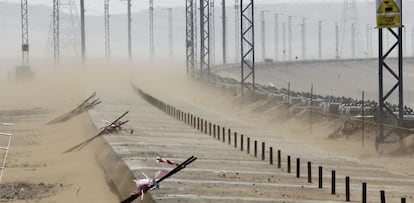 Vista de las obras del proyecto del tren de alta velocidad a la Meca