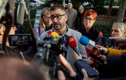 El concejal Pere Fuset, a su llegada a la Ciudad de la Justicia de Valencia este lunes.