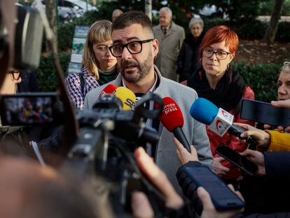 El concejal Pere Fuset, a su llegada a la Ciudad de la Justicia de Valencia este lunes.