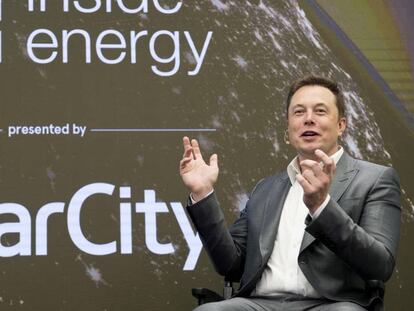 Elon Musk, fundador de Tesla, durante el SolarCity's Inside Energy Summit de Nueva York de 2015