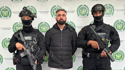 Bulent Aslanoglu after his arrest on May 9 for his alleged involvement in the stash of 100 kilos of cocaine discovered in Fuenlabrada, in an image provided by the Bogotá authorities.