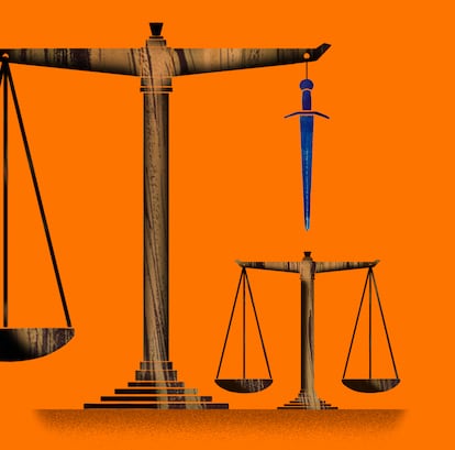 Ilustración de Eva Vázquez para la tribuna 'Ahora que la amnistía es constitucional', 7 de agosto de 2025.