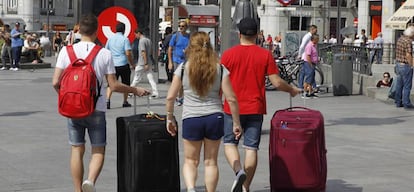 Turistas en el centro de Madrid.