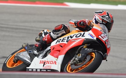 Marc Márquez en los entrenamientos del Gran Premio de Las Américas.