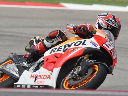 Marc Márquez en los entrenamientos del Gran Premio de Las Américas.