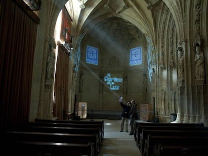 Interior de la Catedral de Santa Mar&iacute;a de Vitoria, en una de las actividades organizadas durante las obras de rehabilitaci&oacute;n.