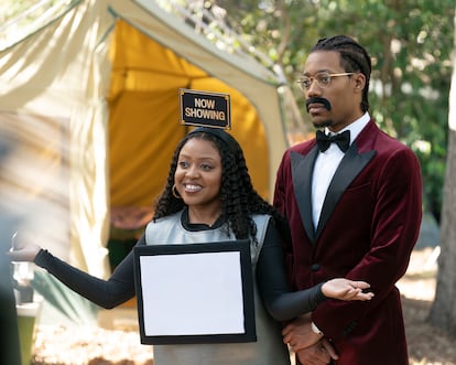 Quinta Brunson y Tyler James Williams, en una escena de la quinta temporada de la serie 'Colegio Abbott', de ABC.