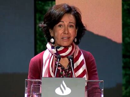 La presidenta de Banco Santander, Ana Botín, en la Conferencia Internacional de Banca, celebrada el 2 de noviembre de 2021.