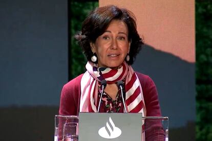 La presidenta de Banco Santander, Ana Botín, en la Conferencia Internacional de Banca, celebrada el 2 de noviembre de 2021.