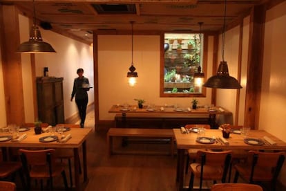 Comedor del restaurante Bistronómika, en Madrid.