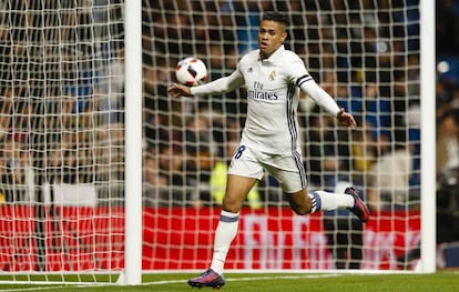 Mariano celebra un gol en Copa ante la Cultural. 