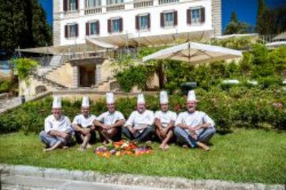 Cocineros del Hotel Il Salviatino, en la Toscana.
