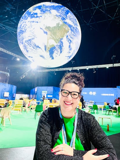 Sandra Guzmán, durante la Conferencia de las Naciones Unidas sobre Cambio Climático de 2021.