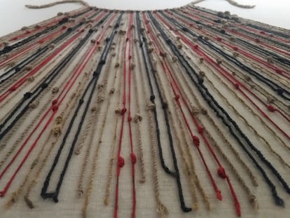 Quipu expuesto en el Museo Machu Picchu de Perú.