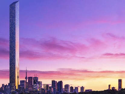 El rascacielos ficticio en Toronto.