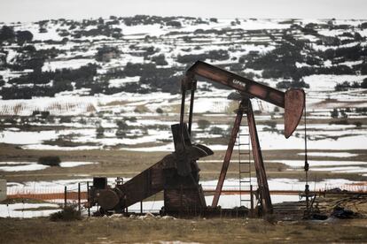 Uno de los pozos de la comarca burgalesa de Lora que aún estaban en activo.