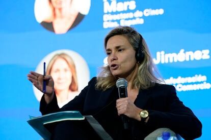 Amanda Mars, directora de Cinco Das Espa?a, durante el panel 'La voz de los empresarios y los emprendedores: desafos y compromisos del sector privado para una regin ms productiva', en el segundo da de actividades del foro. 