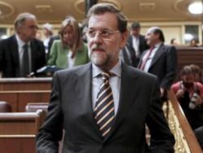 El líder 'popular', Mariano Rajoy, en un pleno del Congreso de los Diputados