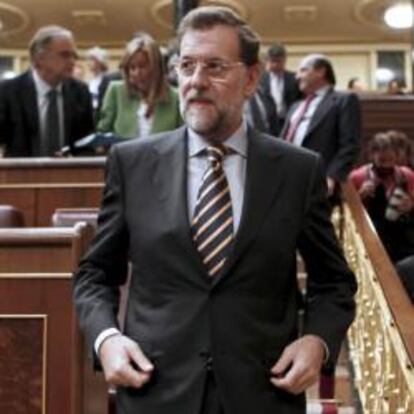 El líder 'popular', Mariano Rajoy, en un pleno del Congreso de los Diputados