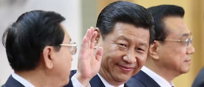 El presidente chino Xi Jinping junto al primer ministro Li Keqiang, derecha.