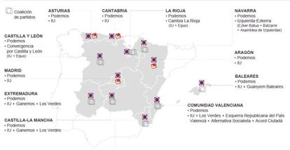 Partidos y coaliciones de izquierda en las próximas elecciones.