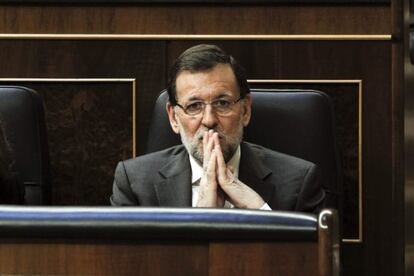 Prime Minister Mariano Rajoy in Congress this afternoon.
