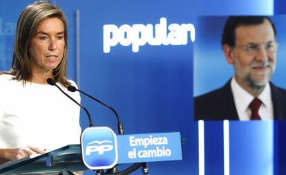 Ana Mato, vicesecretaria general del PP y responsable de la campaña de Mariano Rajoy.