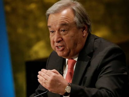 Ant&oacute;nio Guterres, defendiendo su candidatura a dirigir la ONU