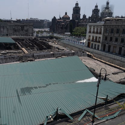 El techo colapsado de la Casa de las Águilas, en el Templo Mayor