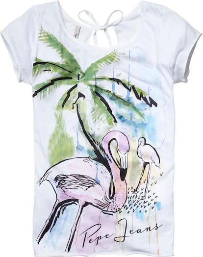 Pepe Jeans se inspira en los paraísos tropicales para estampar sus camisetas (45 euros).