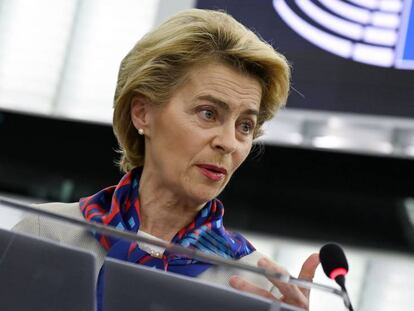 La presidenta de la Comisión Europea, Ursula von der Leyen, este martes.